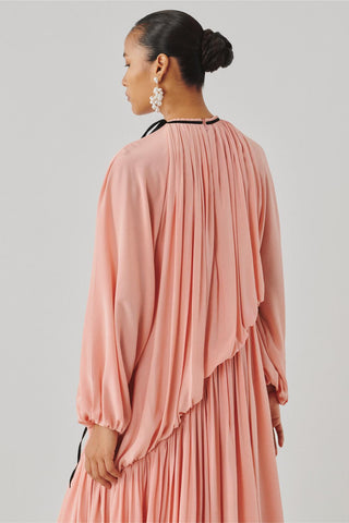 Pink silk crepe dress - Contemporary Wear - Ascent Sakura Dress by Aroka