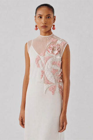Organza Dress - Indian Wedding - Ivory Bloom Ascent by Aroka