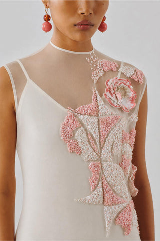 Organza Dress - Indian Wedding - Ivory Bloom Ascent by Aroka