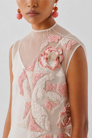 Organza Dress - Indian Wedding - Ivory Bloom Ascent by Aroka