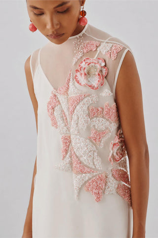 Organza Dress - Indian Wedding - Ivory Bloom Ascent by Aroka