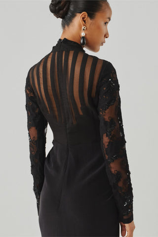 Embroidered Gown - Indian Wedding - Zoya Black Ascent by Aroka