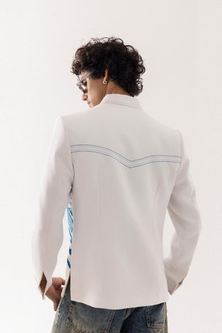 Jacket special occasion - Ivory Bomber Voyage Thread by Paarsh