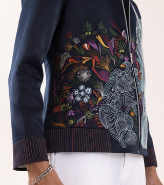 Jacket special occasion - Blue Bomber Midnight Bloom by Paarsh