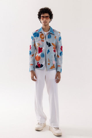 Jacket special occasion - Blue Bomber Azure Mirage by Paarsh