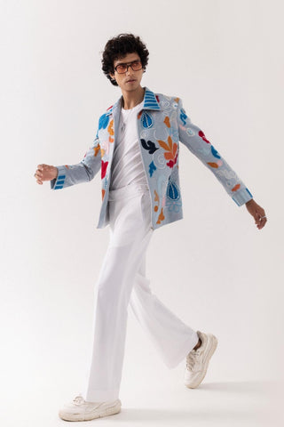 Jacket special occasion - Blue Bomber Azure Mirage by Paarsh