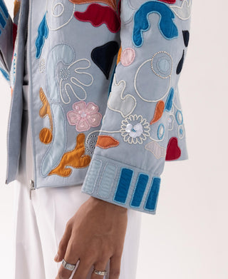 Jacket special occasion - Blue Bomber Azure Mirage by Paarsh