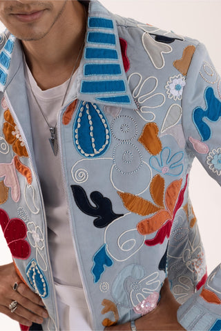 Jacket special occasion - Blue Bomber Azure Mirage by Paarsh