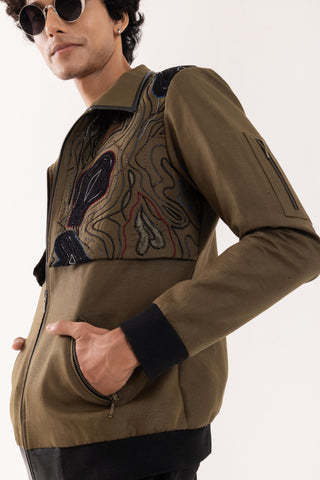 Jacket special occasion - Green Bomber Terra Nomad by Paarsh 