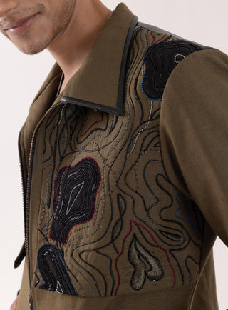 Jacket special occasion - Green Bomber Terra Nomad by Paarsh 