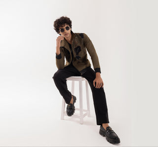 Jacket special occasion - Green Bomber Terra Nomad by Paarsh 