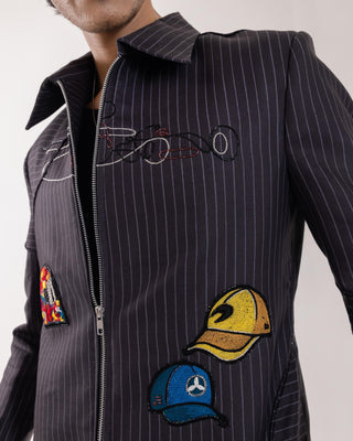 Jacket special occasion - Gray Bomber Apex Drift by Paarsh 