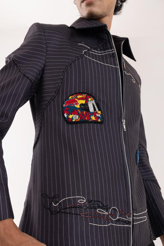 Jacket special occasion - Gray Bomber Apex Drift by Paarsh 