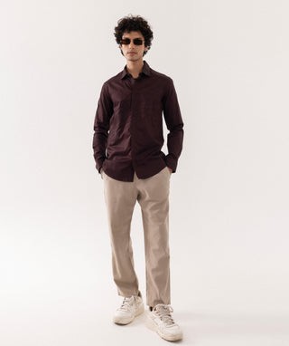 Full Sleeve Shirt for Special Occasions – Brown Arva Puddle by Paarsh