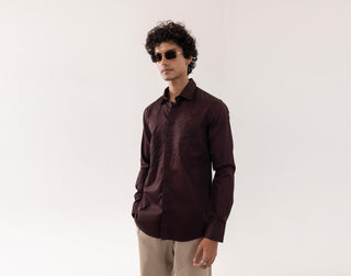 Full Sleeve Shirt for Special Occasions – Brown Arva Puddle by Paarsh