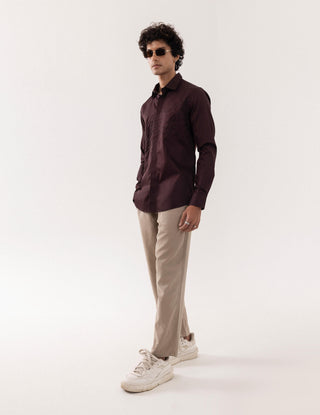 Full Sleeve Shirt for Special Occasions – Brown Arva Puddle by Paarsh