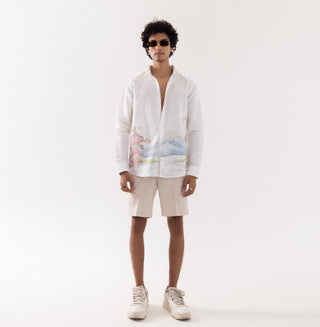 Full Sleeve Shirt for Special Occasions – Ivory Arva Mt Fuji by Paarsh