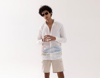 Full Sleeve Shirt for Special Occasions – Ivory Arva Mt Fuji by Paarsh