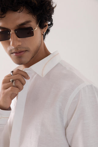 Full Sleeve Shirt for Special Occasions – Ivory Arva Mt Fuji by Paarsh