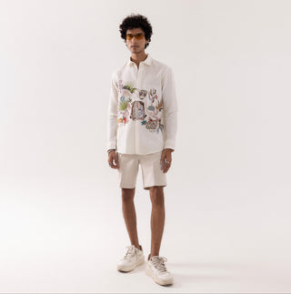 Full Sleeve Shirt for Special Occasions – Ivory Arva Mexican by Paarsh