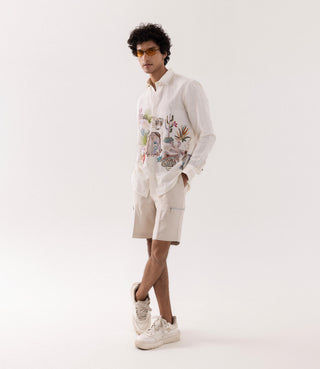 Full Sleeve Shirt for Special Occasions – Ivory Arva Mexican by Paarsh