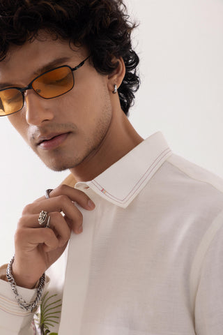 Full Sleeve Shirt for Special Occasions – Ivory Arva Mexican by Paarsh