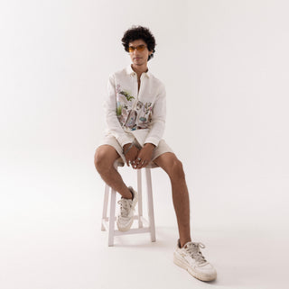 Full Sleeve Shirt for Special Occasions – Ivory Arva Mexican by Paarsh