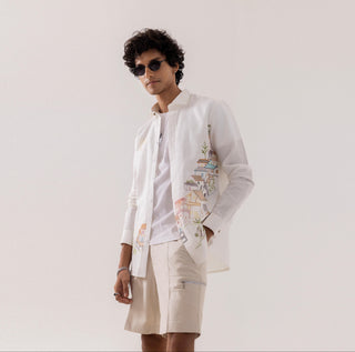 Full Sleeve Shirt for Special Occasions – Ivory Arva Amalfi Coast by Paarsh