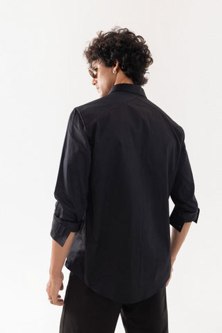 Full Sleeve Shirt for Special Occasions – Black Arva Mighty Wolf by Paarsh