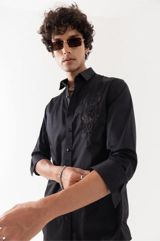 Full Sleeve Shirt for Special Occasions – Black Arva Mighty Wolf by Paarsh