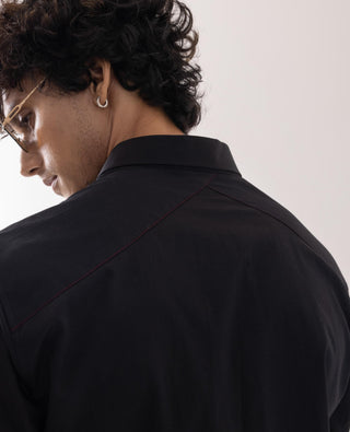 Full Sleeve Shirt for Special Occasions – Black Arva Mighty Wolf by Paarsh