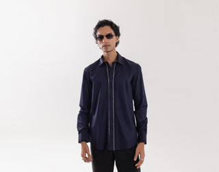 Full Sleeve Shirt for Special Occasions – Blue Arva Pipe Blocks by Paarsh