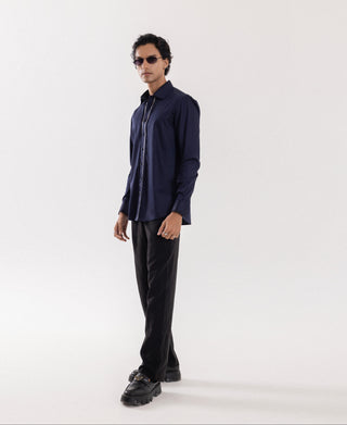 Full Sleeve Shirt for Special Occasions – Blue Arva Pipe Blocks by Paarsh