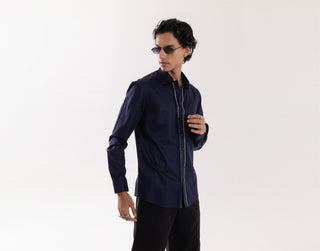 Full Sleeve Shirt for Special Occasions – Blue Arva Pipe Blocks by Paarsh