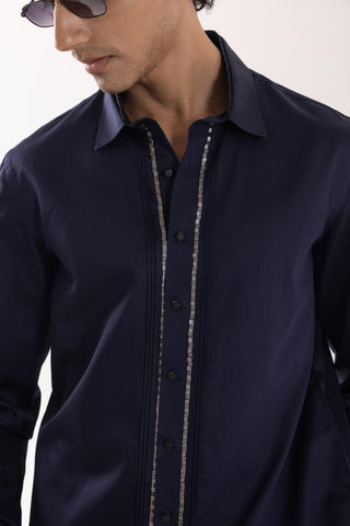 Full Sleeve Shirt for Special Occasions – Blue Arva Pipe Blocks by Paarsh