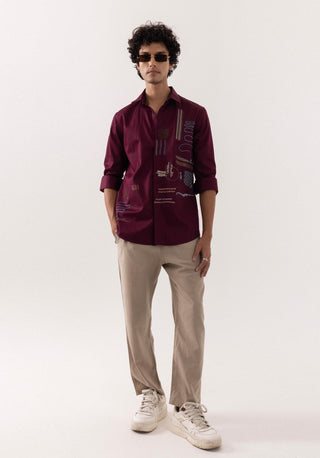 Full Sleeve Shirt for Special Occasions – Red Arva Abridge by Paarsh