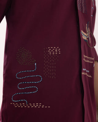 Full Sleeve Shirt for Special Occasions – Red Arva Abridge by Paarsh