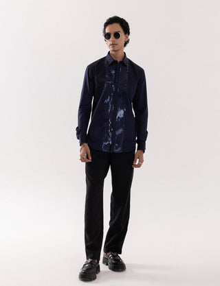 Full Sleeve Shirt for Special Occasions – Blue Arva Strip Pipe by Paarsh