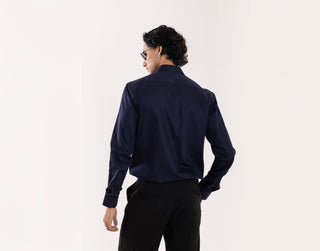 Full Sleeve Shirt for Special Occasions – Blue Arva Glazing Grey by Paarsh