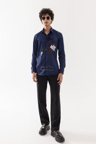 Full Sleeve Shirt for Special Occasions – Blue Arva Michael Jackson by Paarsh