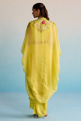 Yellow bahaar buttercup breeze cape with skirt
