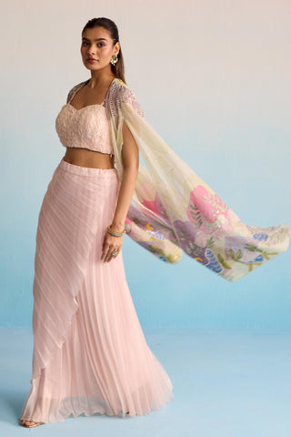 Pink bahaar sora cape set