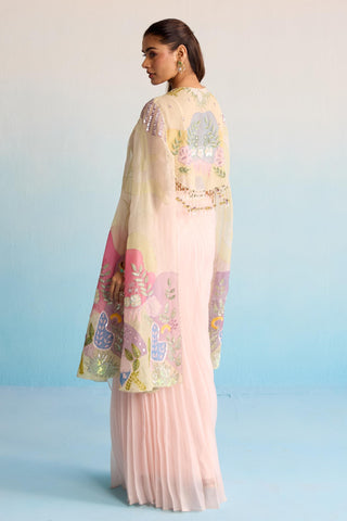 Pink bahaar sora cape set