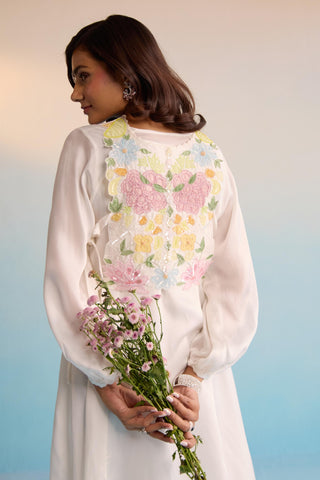 Ivory bahaar kia handpainted dress