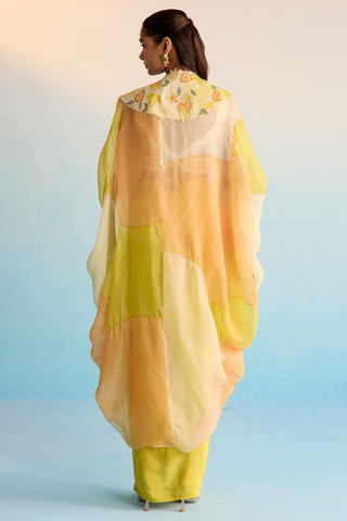 Yellow bahaar abeni cape with skirt