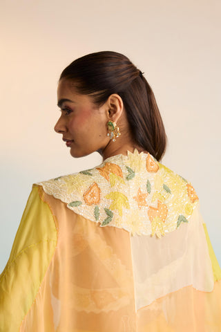 Yellow bahaar abeni cape with skirt
