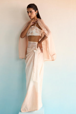 Pink bahaar anouk top with skirt