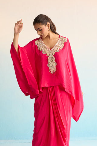 Pink bahaar iridessa kaftan set