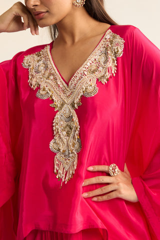 Pink bahaar iridessa kaftan set