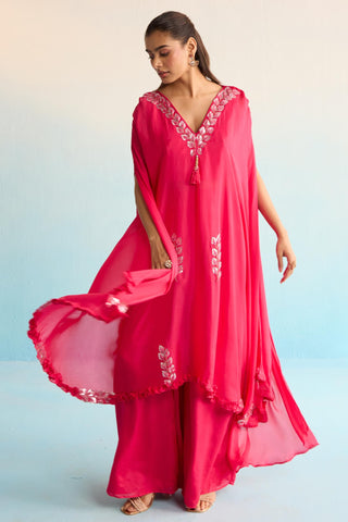 Pink bahaar orla kaftan set